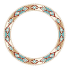 Obraz premium Round ethnic frame. Decorative circle border with tribal design.