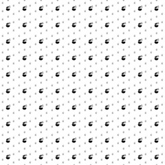 Square seamless background pattern from black noodle symbols are different sizes and opacity. The pattern is evenly filled. Vector illustration on white background