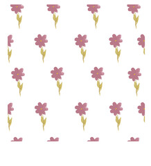 watercolor flowers on white background seamless pattern