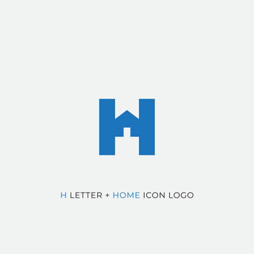 H letter with house logo icon template