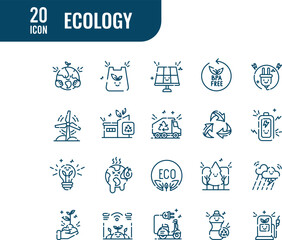 Ecology elements - Detailed Line web icon set. Detailed Line collection. Simple vector illustration.