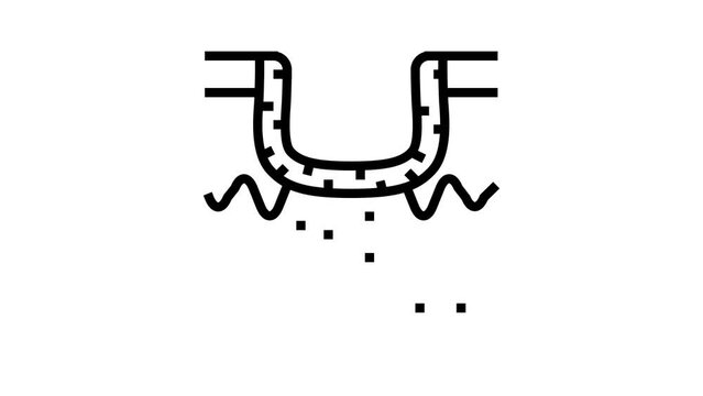 hypertrophic acne scar line icon animation