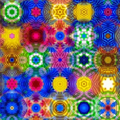 Abstract Colorful Kaleidoscope Patterns Background.