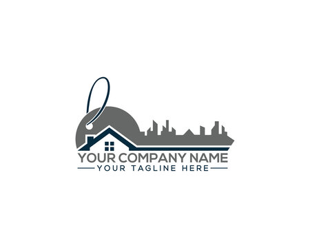 Creative key house security logo design concept. Home sell, home buy, reality buy vector Illustration.