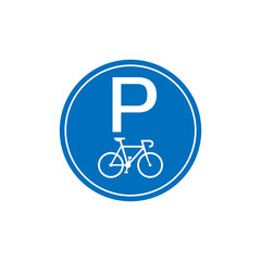 Parking only for bicycle icon isolated on white background