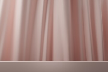 Realistic curtain background 3D empty display podium for product placement scene presentation background