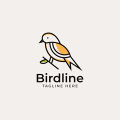 bird with mono line simple and clean logo