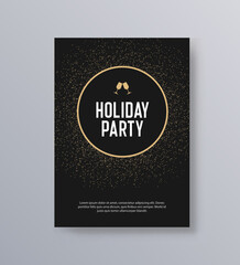 Vector illustration design for holiday party and happy new year party invitation flyer poster and greeting card template	
