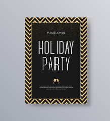 Vector illustration design for holiday party and happy new year party invitation flyer poster and greeting card template	
