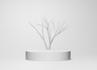 Rock base 3D yellow stone realistic empty display podium for product placement scene presentation background