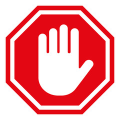 Obraz premium stop sign with hand