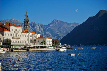 Fototapeta na wymiar View of Perast, Kotor Bay, Montenegro