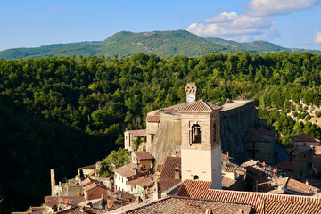 Fototapeta na wymiar The Masso Leopoldino. Castle in Sorano, Italy