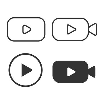 Camera And Video Icon. Record Play Set Vector Ilustration.