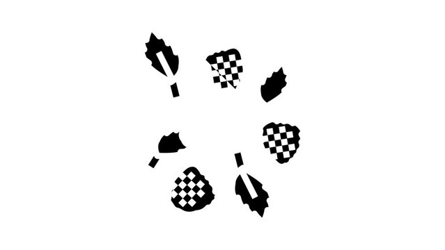 ripe raspberry berries glyph icon animation
