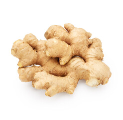 Ginger root isolated on white background. Food ingredient
