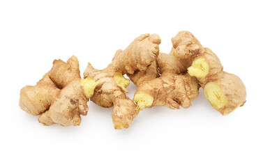 Ginger root isolated on white background. Food ingredient