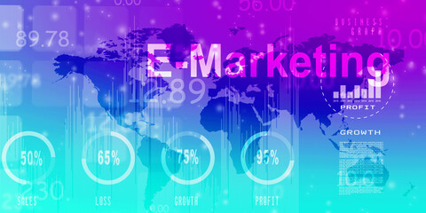 2d illustration business E marketing concept