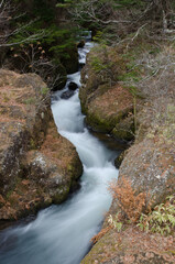 Ryuzu Falls in the Yugama River. Nikko National Park. Tochigi Prefecture. Japan.