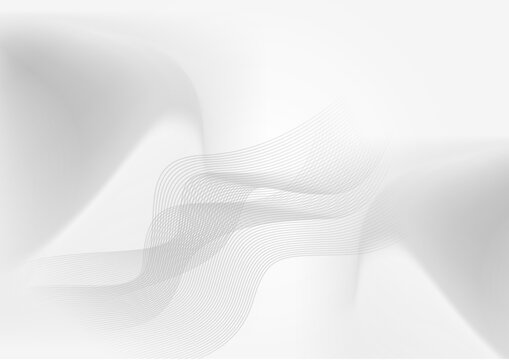 Abstract wave curve vector line in white gray background. Modern wavy line pattern (wave curves). Premium stripe texture for banner, business background. Shiny luxury vector template © Badr Warrior