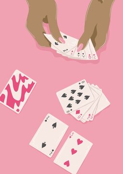 Woman playing cards