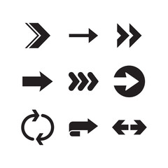 Arrow icons. Simple directional pictogram arrows.