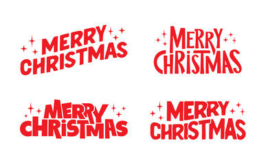 Merry Christmas lettering typographic design. Xmas holidays text design.