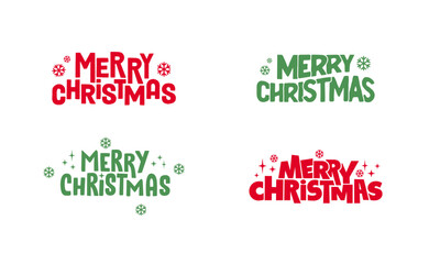 Merry Christmas lettering typographic design. Xmas holidays text design.