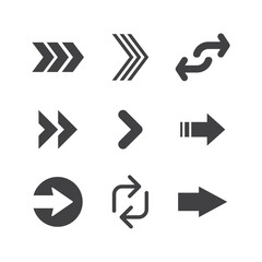 Arrow icons. Simple directional pictogram arrows.