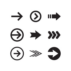 Arrow icons. Simple directional pictogram arrows.