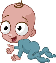 Cute Cartoon Happy Baby Crawling