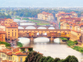 Naklejka premium Ponte Vecchio in Florence, Italy