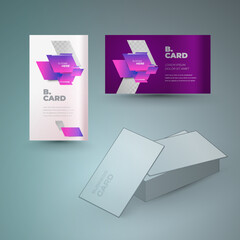 Business cart set vertical and horizontal design template vector violet color