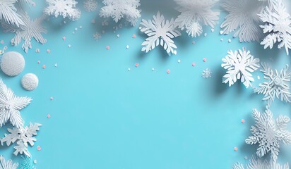 Fototapeta na wymiar AI-generated Image Of A Papercut Winter Themed Holiday Card