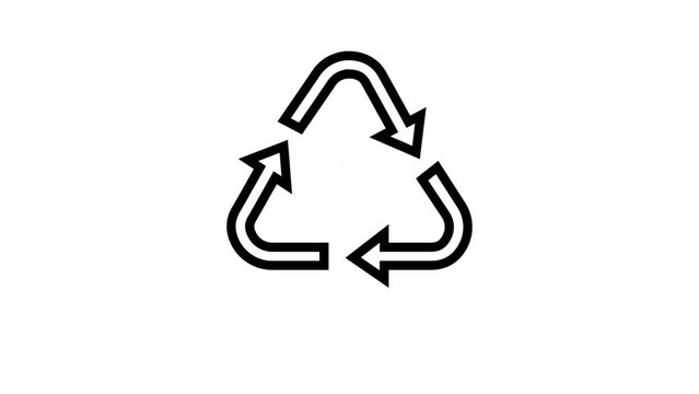 pp recycling plastic product line icon animation