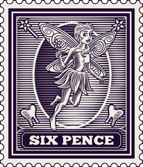 Obraz premium Tooth Fairy Postal Letter Postal Postage Stamp