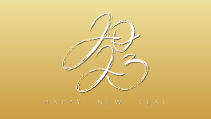 Happy New Year 2023 calligraphy handwriting  in New Year background  , Flat Modern design , illustration Vector EPS 10