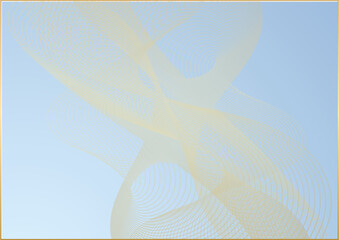 Abstract light blue background with gold line and wavy line