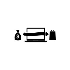 Online shopping laptop icon