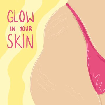 Glow in your skin illustrated body positivity quote