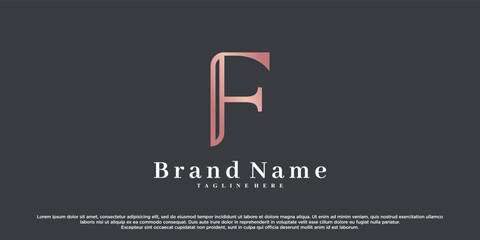 Initial latter f logo design with creative concept Premium Vector