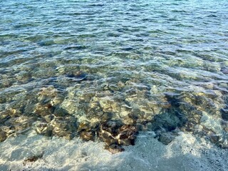 Transparent sea surface, natural sea water background