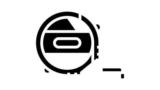 tape meter measure accessory glyph icon animation