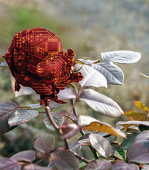 A natural rose, digitized in nature.