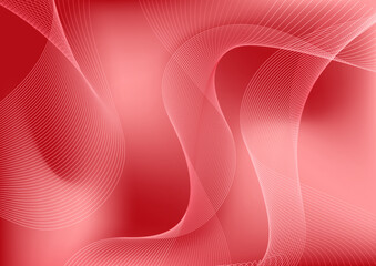 Abstract light red background with line wave curve shapes