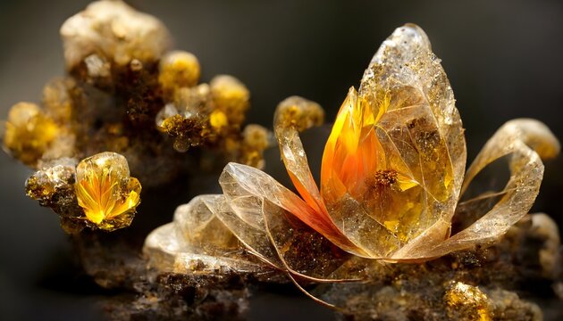 Abstract citrine and amber organic nature stone