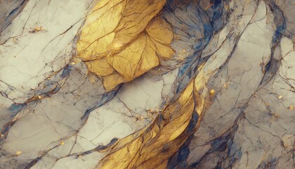 Fototapeta premium Blue and gold marble seamless natural pattern, 