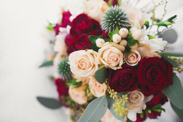 Close-up of wedding rings on beautiful background