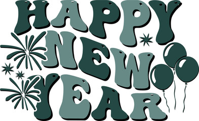 happy new year t-shit design, Groovy t-shirt design , 2023 happy new year t-shirt , EPS file groovy new year design 2023