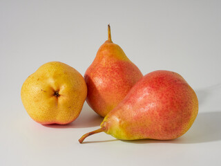 Pears are isolated. Pears on a white background. Full depth of field.